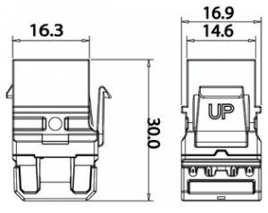 UTP CAT6 Jack Dimensions